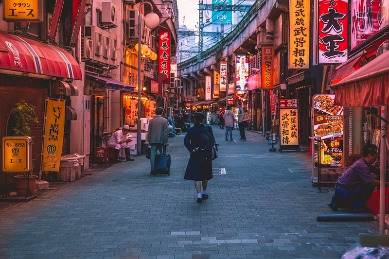 Woman walking in the city